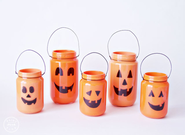 Jack-O-Lantern Jar Craft - Paint Me Pink