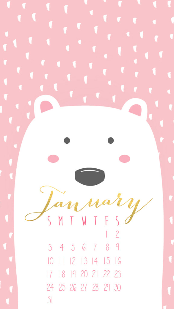 Free January Desktop Calendar - Paint Me Pink